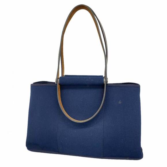 HERMES Handbags - Hermes Hermès Cabag Elan PM Tote Bag in Navy Canvas with R Stamp for Women